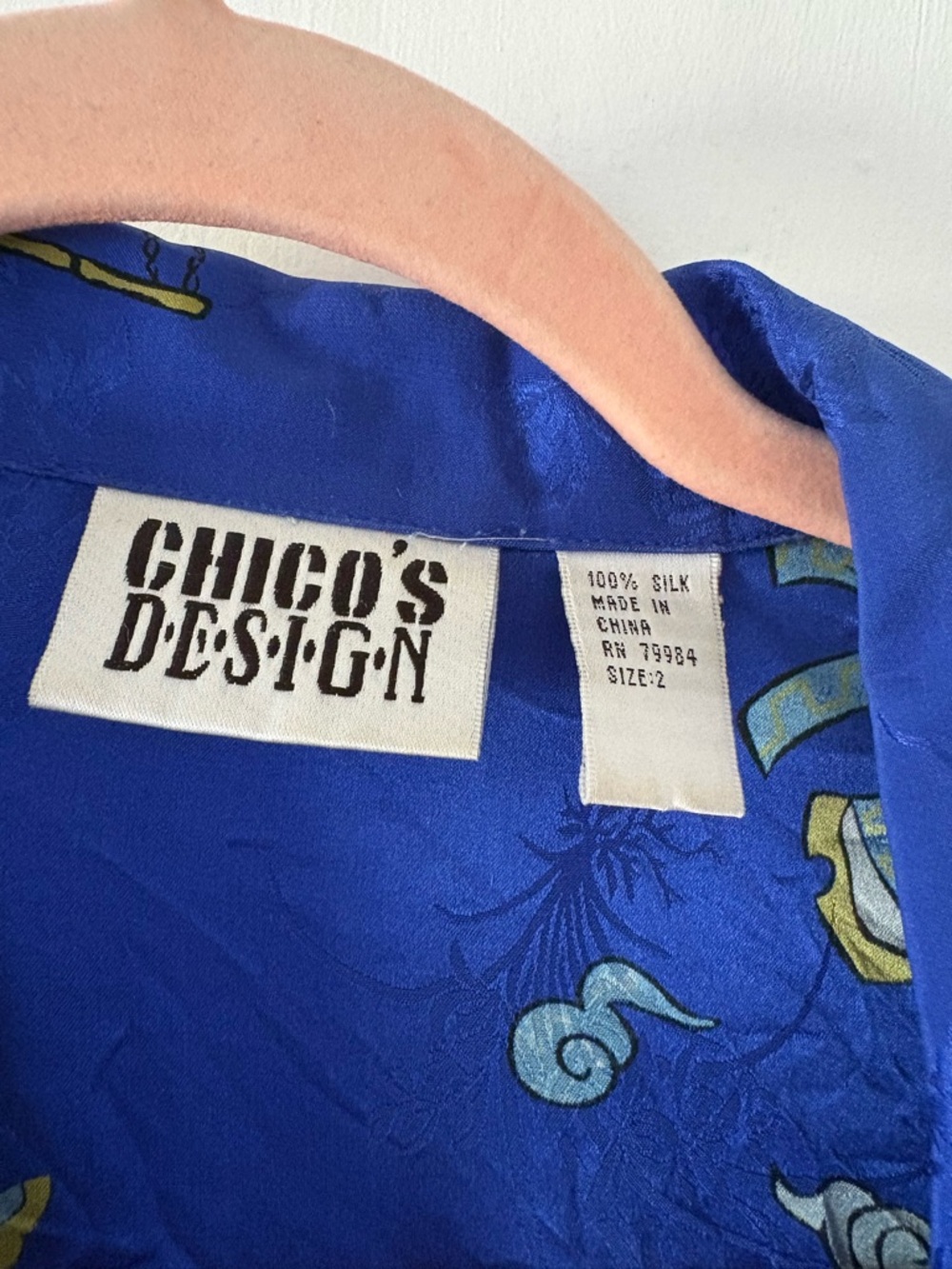 Chico's Button-Down Shirt w/Asian Motif - Picture 2 of 3